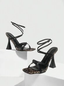 CUCCOO SZL 方头水钻带时尚女士高跟凉鞋万圣节万圣节派对秋季 - 彩色 - 查看 2