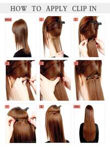 Ekstensi Rambut Manusia Jepit Gelombang Alami 120g/Set Ekstensi Jepit Rambut Seluruh Kepala Gaya Brasil untuk Wanita, Kostum Musim Dingin, Natal, Halloween, Pakaian Musim Gugur Wanita - S2 - View 7