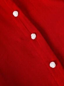 SHEIN Genkimix Kids Bộ 2 món áo thêu ngôi sao mùa thu cho bé gái và quần denim - Đỏ - Xem 3