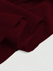 SHEIN MOOSTA Plus Size Solid Color Sweetheart Collar Ruffled Simple Long Dress, Casual Daily Wear Burgundy Women Outfit