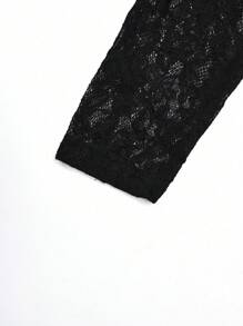 SHEIN LUNE Robe longue élégante en dentelle ajourée et à patchwork, grande taille - Multicolore - Voir 5