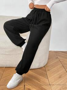 Chiquease Pantalones casuales cálidos con puños elásticos y forro térmico para mujer