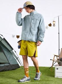 In My Nature Men's Spring Autumn Long Sleeve Loose Zip-Front Casual Jacket - Green - View 10