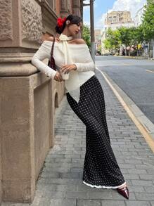 Siren Gaze 女士圆点印花 A 字裙，休闲风格 - 彩色 - 查看 7