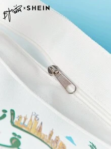 SHEIN SHEIN X Arab Artists Fashionable Letter Print Crossbody Bag