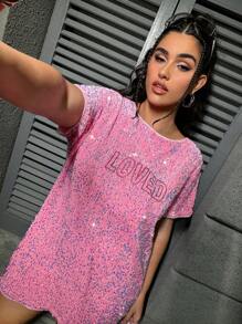 Rosie 艺术家加大码粉色休闲派对优雅连衣裙，适合节日、度假装、生日装、春夏装、海滩装、节日装、伊比沙岛装、柔和色舞会礼服 - 粉色 - 查看 5