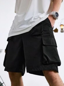 Gym Rark 男士时尚休闲宽松口袋户外短裤 黑色短裤 - 黑色 - 查看 10