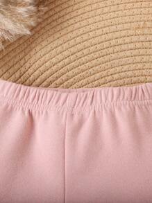 Baby Girls' Casual Cute Simple Strawberry Print Fleece Pants, Autumn/Winter