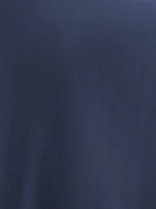 EMERY ROSE Blusa sencilla de manga larga con cuello en V y volantes, unicolor, informal y tipo peplum - Azul Marino - Ver 7