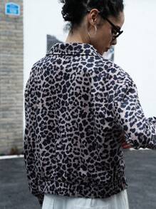 INAWLY Leopard Print Long Sleeve Jacket For Women Fall Cloth For Women - Multicolor - View 6