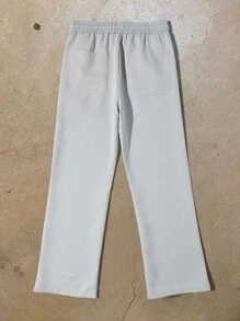 Manfinity Roghcode Pantalones casuales simples con estampado de araña para hombre, para uso diario - Gris Claro - Ver 2