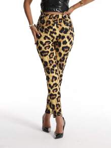 Chiquease Women's Casual Leopard Print Drawstring Waist Leggings Fall Cloth For Women - Multicolor - View 3