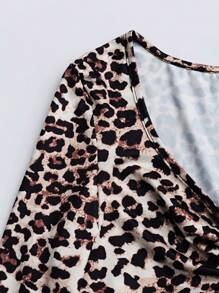SHEIN Unity Women Leopard Print Twist Front Long Sleeve T-Shirt Cheetah Print Tees Women Tops For Spring - Multicolor - View 6