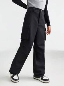 SHEIN Tween Girls Fall/Winter Daily Wear Sportswear Cargo Pants For Back To School