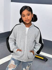 SHEIN Tween Girls Casual Knit Long Sleeve Pullover Fleece Sweatshirt,In Fall/Winter - Red - View 5