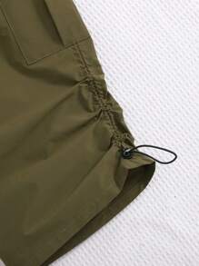 SHEIN Tween Girl's Casual Round Neck Tank Top & Asymmetrical Hem Cargo Pants Set