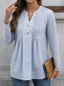 EMERY ROSE Going Out Tops Women Women's Shirt Long Sleeve Women Blouses Long Sleeve Women Tops Homecoming Fall Clothes Fall Women Shirts Fall Women Clothes White Button Up Costume Winter Women Outfits Winter Women Clothes Women Costumes Long Sleeve Shirt - Multicolor - View 4