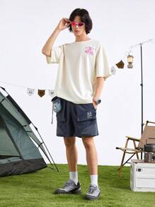 In My Nature Men's Casual Round Neck Short Sleeve Letter Print Outdoor T-Shirt - White - View 6