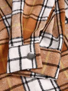 Manfinity Homme Camisa de leñador de manga larga con botones y bolsillos, con estampado a cuadros para hombres - Multicolor - Ver 4