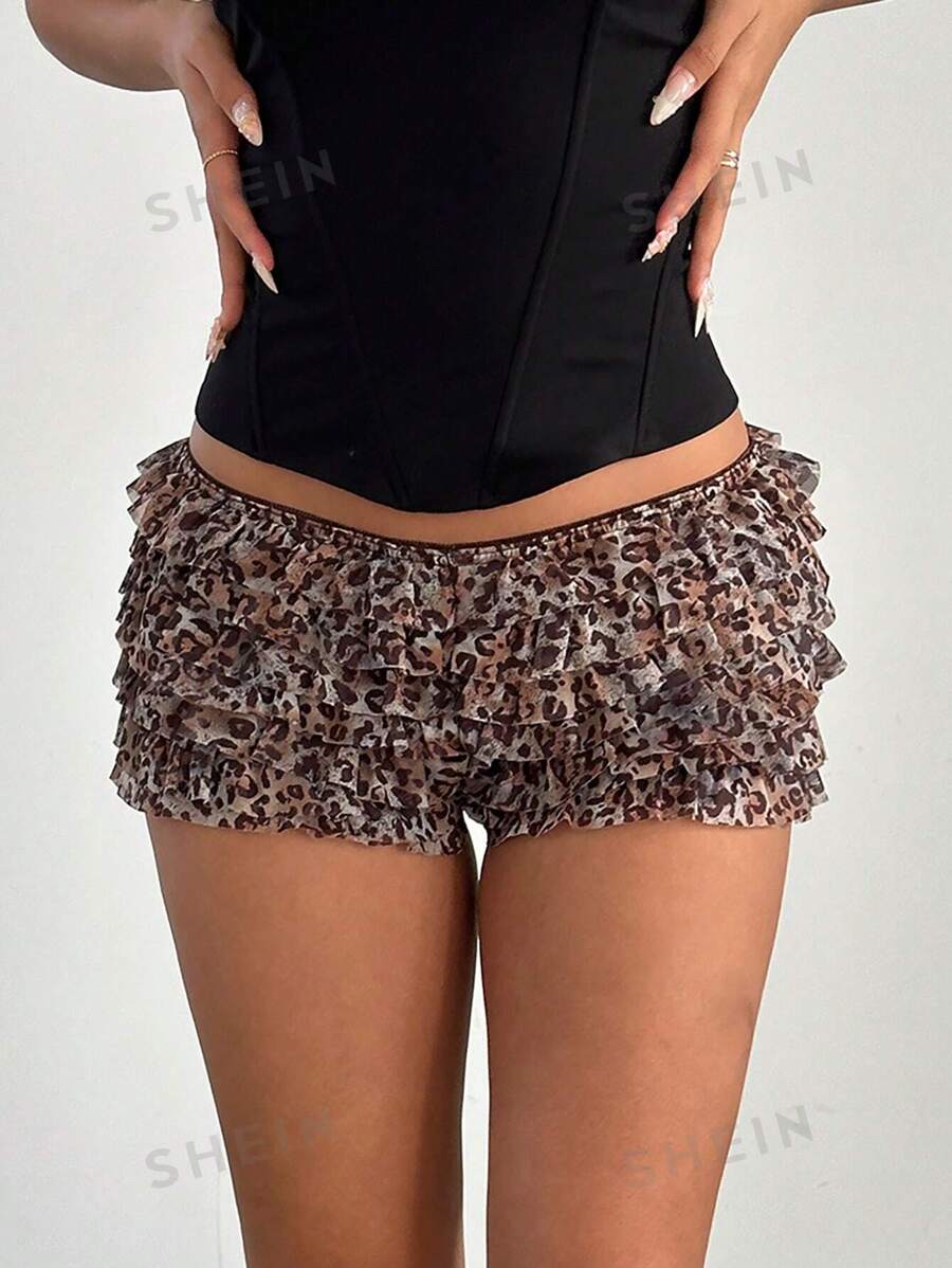 Aloruh Mini pantaloni scurți pentru festival de muzică, cu dantelă color block, la modă pentru femei.