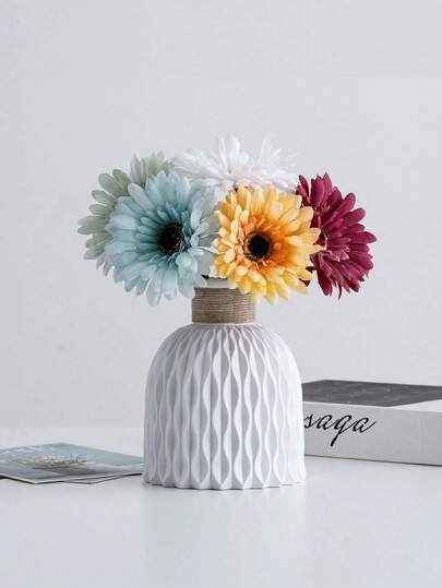 1pc Plastic Flower Vase, Faux Ceramic Vase Home ation Arrangements,Home ,Flower Vase,Centerpiece,Table Fall Valentine DAY, Valentines Wedding, Birthday, Room Living Room, Office Items, Stuff,Fall view 3