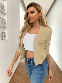 Pariaura 女士 V 领短袖纯色开衫，秋冬