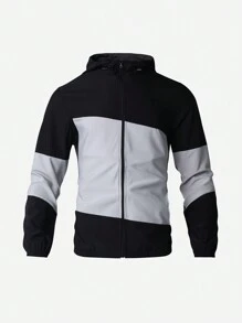 Gym Rark Giacca sportiva casual con cappuccio, stile boyfriend, maniche lunghe, con chiusura lampo e colori a contrasto, ideale per palestra e attività sportive - nero - Visualizzare 6