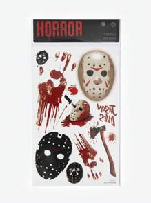WB Horror X SHEIN 1 pieza Tatuaje temporal con diseño de horror - Multicolor - Ver 7