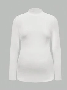 Modmama 孕妇春夏纯色立领长袖休闲 T 恤 - 彩色 - 查看 4