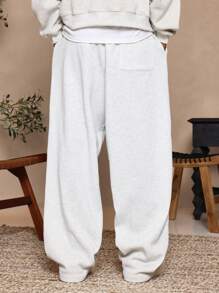 SUMWON Balloon Fit Jogger Sweatpants Ultra Soft Fleece Athletic Loungewear Oversized Relaxed Casual Comfort Pants For Home Gym Training Winter Fall - Grey - View 5