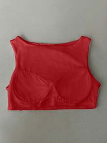 SHEIN EZwear Đồ lót áo hai dây - Đỏ - Xem 6
