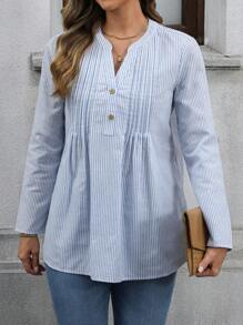 EMERY ROSE Going Out Tops Women Women's Shirt Long Sleeve Women Blouses Long Sleeve Women Tops Homecoming Fall Clothes Fall Women Shirts Fall Women Clothes White Button Up Costume Winter Women Outfits Winter Women Clothes Women Costumes Long Sleeve Shirt - Multicolor - View 2