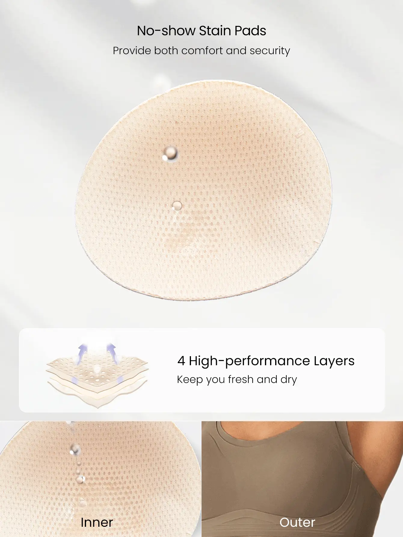 GLOWMODE Sujetador de lactancia con espalda de tirantes Be Lifted, antiderrame, de impacto medio, para uso diario - Cacao - Ver 3