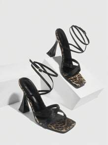 CUCCOO SZL 方头水钻带时尚女士高跟凉鞋万圣节万圣节派对秋季 - 彩色 - 查看 8