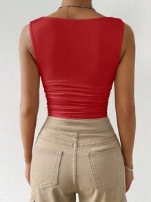 SHEIN EZwear Đồ lót áo hai dây - Đỏ - Xem 2