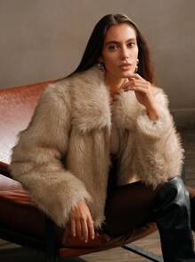 Anewsta 蓬松蓬松短款经典女士夹克