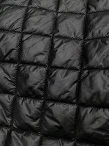 SHEIN LUNE Plus Size Baseball Jacket Style Raglan Sleeve Quilted Shearling Patchwork With Pockets, Padded Coat Winter Clothes