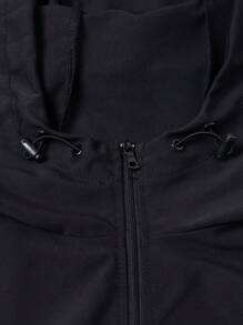Gym Rark Giacca sportiva casual con cappuccio, stile boyfriend, maniche lunghe, con chiusura lampo e colori a contrasto, ideale per palestra e attività sportive - nero - Visualizzare 3