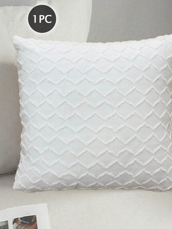 1pc 3d Flower Cut-Out Invisible Zipper Pillow Case