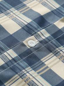 Manfinity Homme Men's Long Sleeve Casual Plaid Graphic Collar Shirt, For Going Out