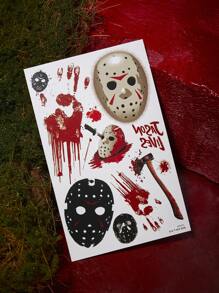 WB Horror X SHEIN 1 pieza Tatuaje temporal con diseño de horror - Multicolor - Ver 3