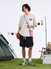 In My Nature Men's Letter Print Short Sleeve Outdoor T-Shirt - White - View 8