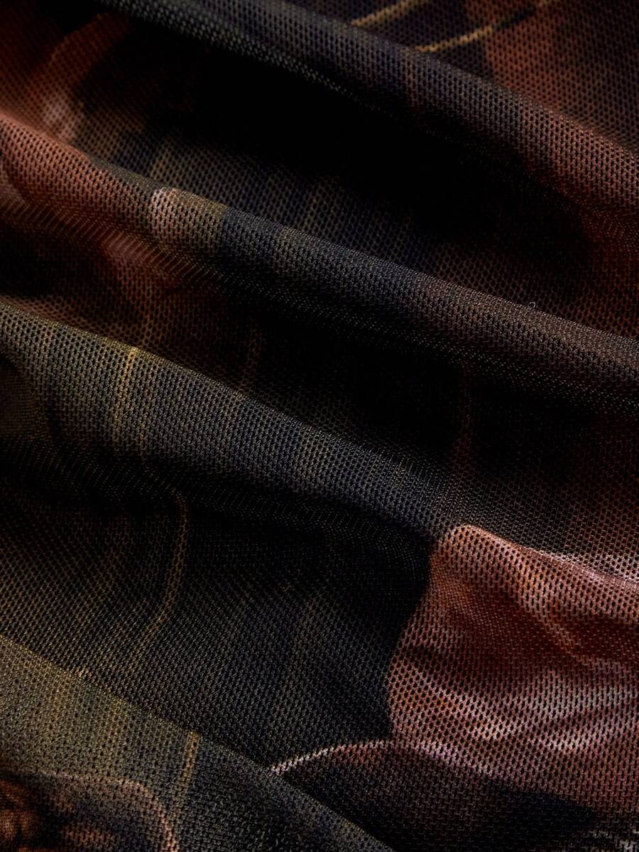 SHEIN MOD Women''s Vintage Angel Painting Print Bodycon Dress