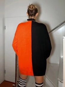 SHEIN ICON Suéter de hombros caídos con estampado de calabaza, otoño - Multicolor - Ver 2