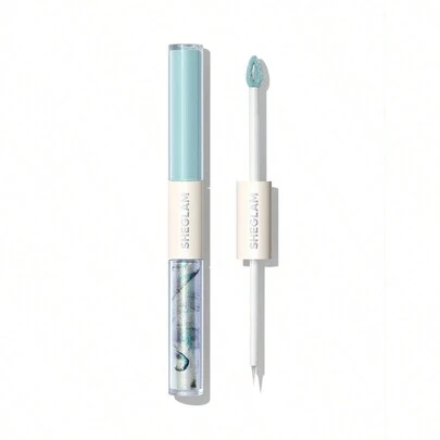 SHEGLAM Silk & Sparkle 雙頭液體眼影-Sky 持久眼影液體霧面閃粉 Simmer 多用途顏料光滑閃亮眼影 品牌 美容 化妝 化妝品 適合女性與女孩 完美搭配夏季春季 Y2K 時尚 流行 生日 母親節禮物 假期 派對準備就緒 最佳顏色