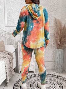 SHEIN LUNE Bộ 2 quần áo mùa đông có mũ trùm đầu cỡ lớn thường ngày - Nhiều màu - Xem 2