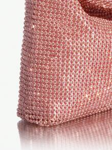 SHEIN SXY Ladies, Women Top Handle Bags , Evening Bags, Fashionable, Simple, Elegant, Versatile, Luxury, Full Of Diamonds,Pink,Blingbling, Heart-Shaped Bag Charm,For Cocktail Party,Party,Prom,Club,Date,Birthday,Evening,Date Night
