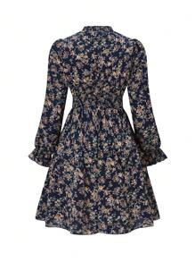 SHEIN LUNE Plus Size Casual Ditsy Floral Dress - Multicolor - View 2
