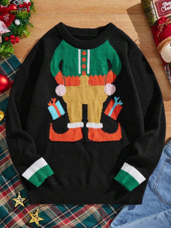 Manfinity Homme Men's Crewneck Christmas Sweater