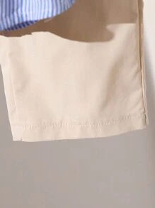 SHEIN 2 件套年轻男孩休闲 2 合 1 围巾衬衫 + 绅士裤装，时尚百搭。适合日常穿着，可搭配各种夹克和外套